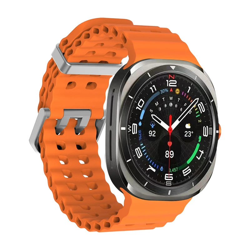 Фото 2 упаковки морского ремешка для Samsung Galaxy Watch Ultra Strap 2025 Аксессуары Спортивный силиконовый браслет Correa Galaxy Watch Ultra 47 мм №2