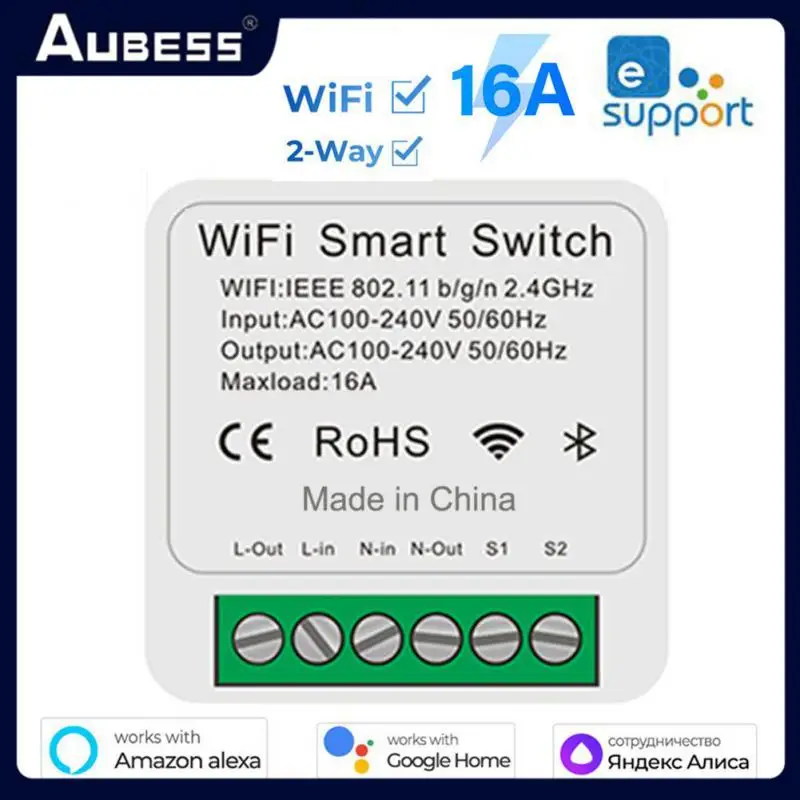 

Ewelink 2way Control Smart Switch Wifi 16a Mini Switch Module Voice Control Wireless Breaker Work With Alexa Google Home Yandex