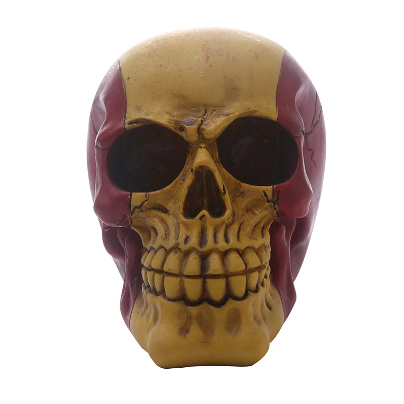 

Статуя черепа из смолы, поделки, голова скелета, Хэллоуин, ужас, реквизит, модель гостиной, искусственные украшения, украшение