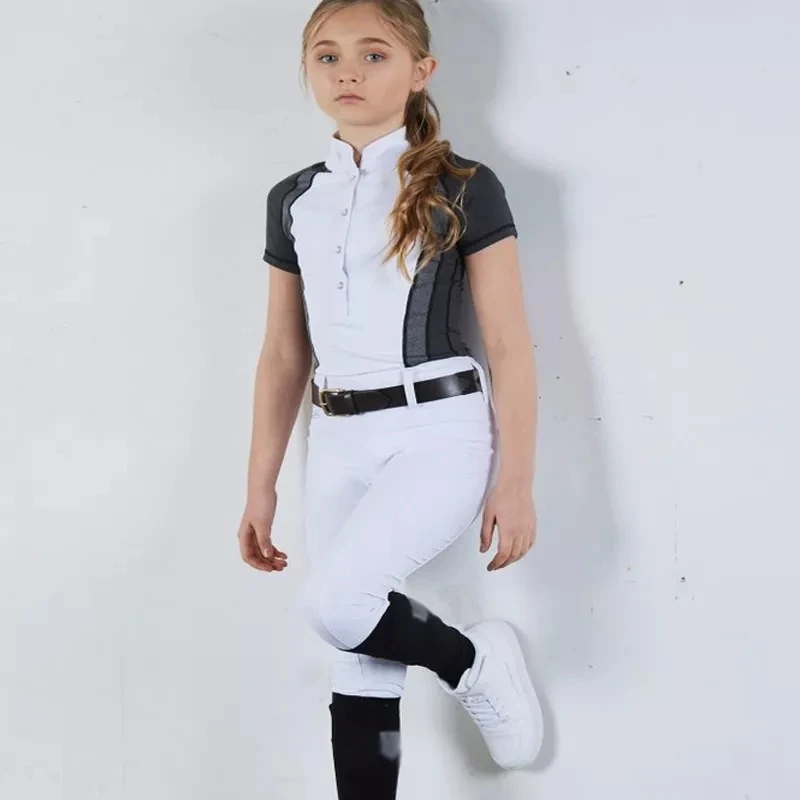 6 Color Full Seat Grip 6-16 Years Girl Horseback Riding Legging Childern Equestrian Riding Tight Pant Clothing Breeches Supplies