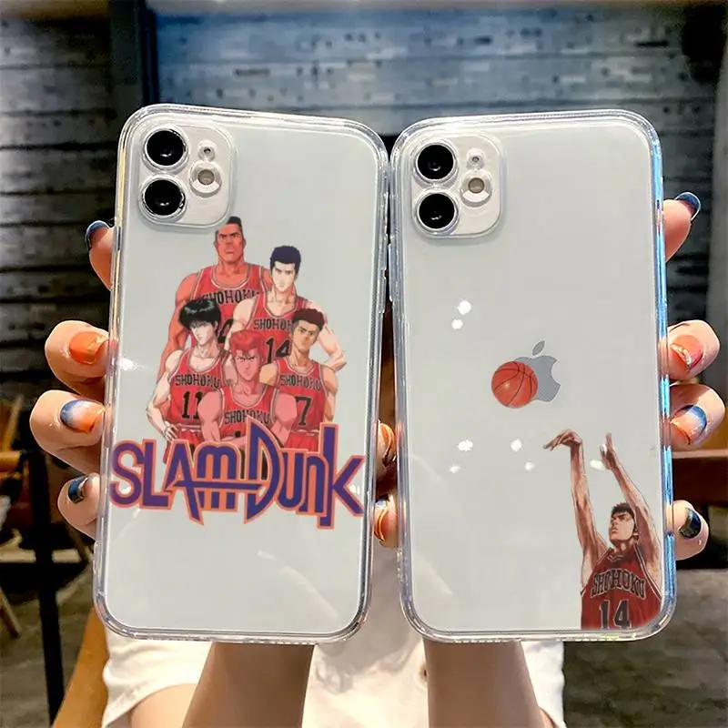 

Slam Dunk anime Phone Case For iphone 13 12 11 8 7 plus mini x xs xr pro max Transparent soft