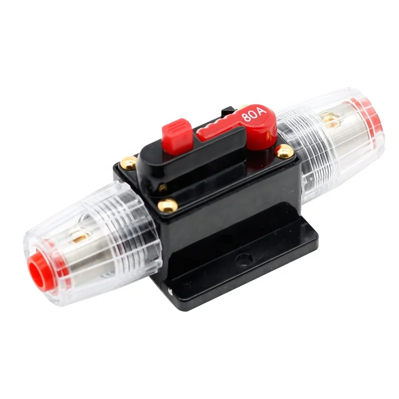 

50A60A70A80A100A120A150A 12V Car Truck Audio Modification Stereo Amplifier Circuit Breaker Automatic Reset Fuse Holder Switch