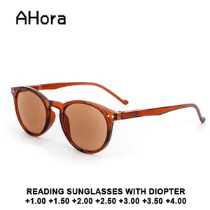 Ahora Reading Sunglasses With Diopter For Men Women 2022 Gray/Tea UV400 Lens Presbyopia Eyeglasses +