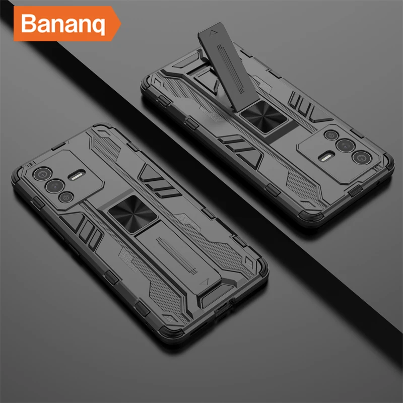 

Bananq Shockproof Case For VIVO V21 V21E 4G Y73 S9 S12 S15 S15E X70 X80 Pro Plus IQOO Z3 Z5 8 9 Neo 5 6 5G Phone Kickstand Cover