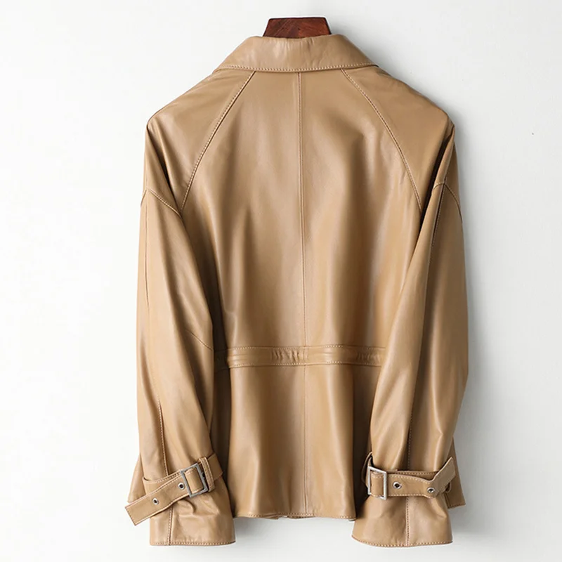 Женская Повседневная кожаная куртка облегающее качественное пальто из