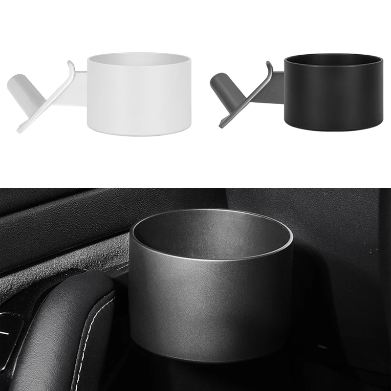 

For Tesla Model 3 Y Car Cup Holder Vehicle Storage Box Auto Interior Door Mount Drink Rank Coffee Water Bottle Stand Black White