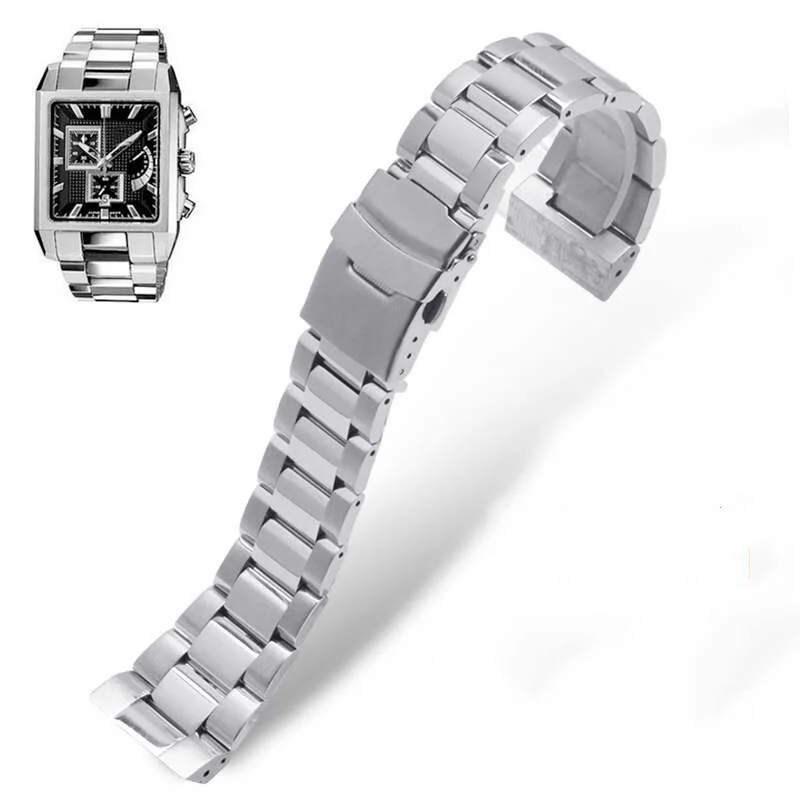 Stainless Steel Watch Strap For Casio EF-312 EF-533 EF-521 EF-535 EF-546 EF-563 EF-546 Metal Watchband Replacement Bracelet