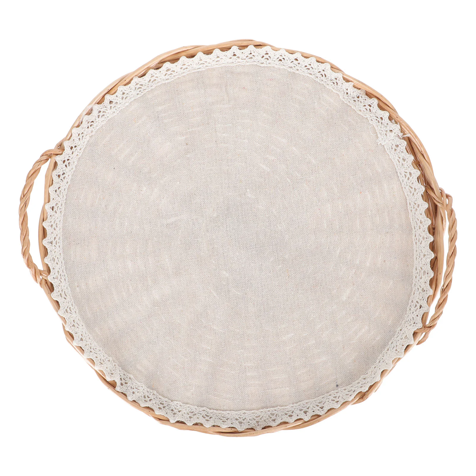 

Wicker Bread Basket Woven Bread Basket Fruit Storage Basket with A Cloth Liner for Table Serving Basket ( Round 11inch )