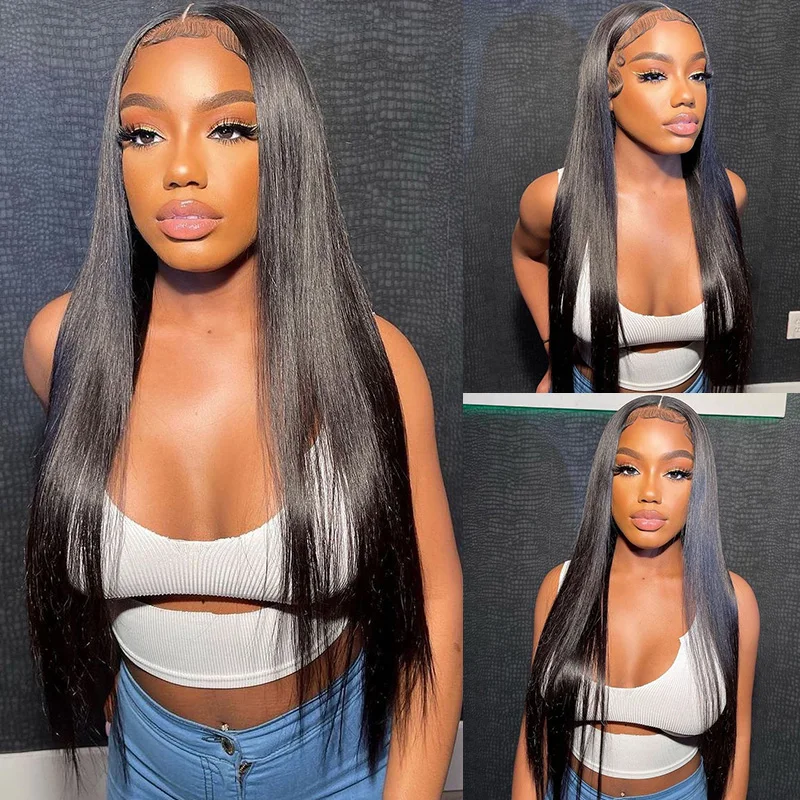 13X4 HD Transparent Lace Frontal Wigs For Women Straight Lace Front Human Hair Wigs 30 Inch Brazilian Pre Plucked Human Hair Wig