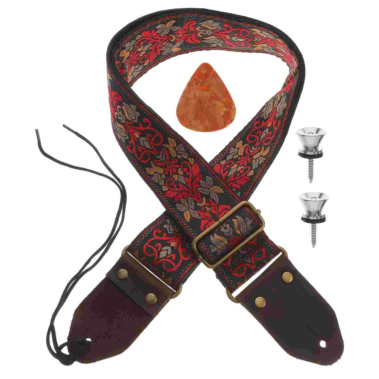 

Embroidered Guitar Strap Widened Ukulele Shoulder Woven Tote Performance Printing Handbag Component Folk Sling