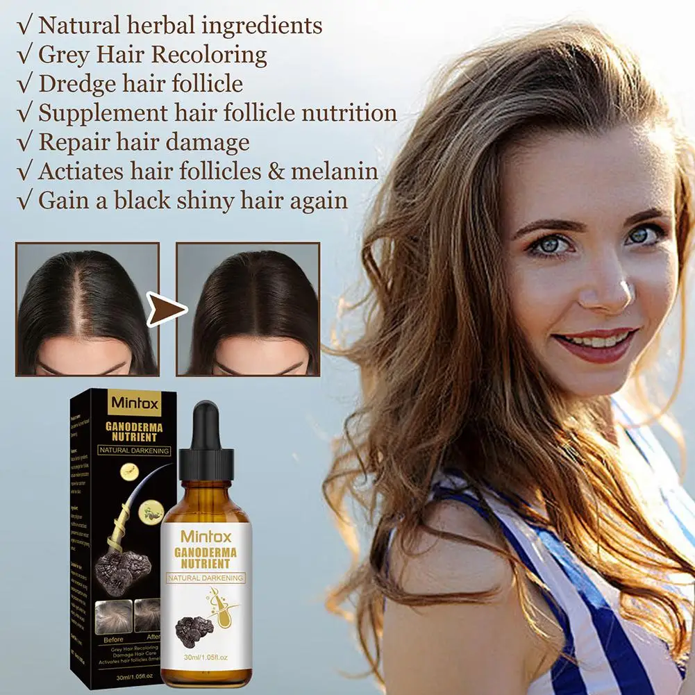 Антивозрастная сыворотка для волос Black Ganoderma Hair Essence Anti-white Oil 30 мл натуральное