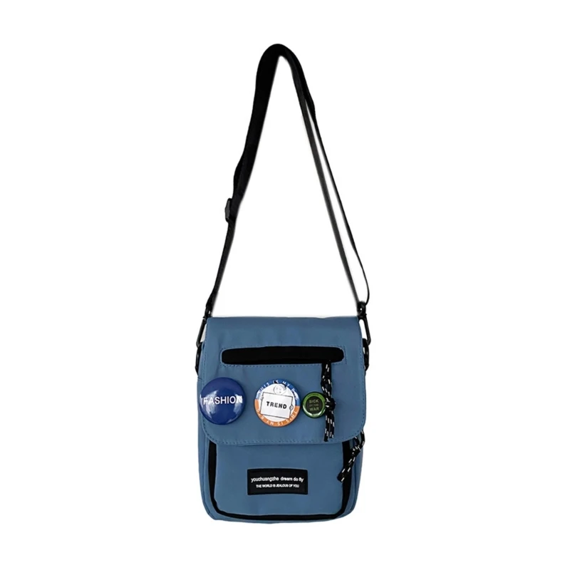 

Simple Shoulder Bag Harajuku Nylon Messenger Japanese Style Student Crossbody Bags for Women Men Zipper Closure