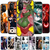 bleach anime clear phone case for huawei honor 20 10 9 8a 7 5t x pro lite 5g black etui coque hoesjes comic fash design