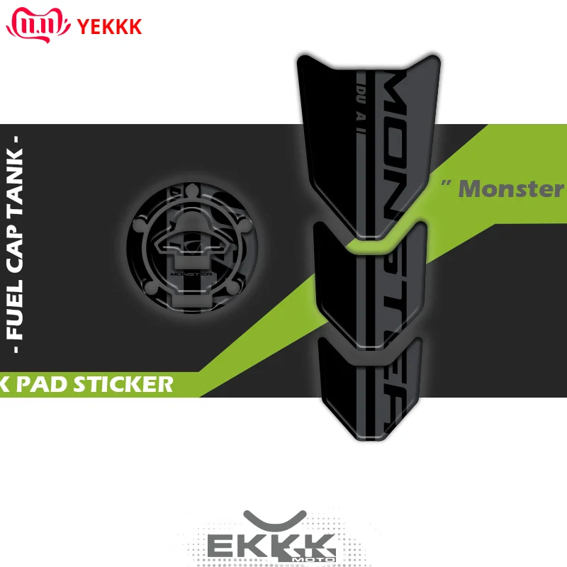 

For Ducati Monster 950 821 Compatible Fuel Tank 3D Motorcycle Sticker Gas Fuel Oil Tank Pad Protector Fuel Tank Cap Decal