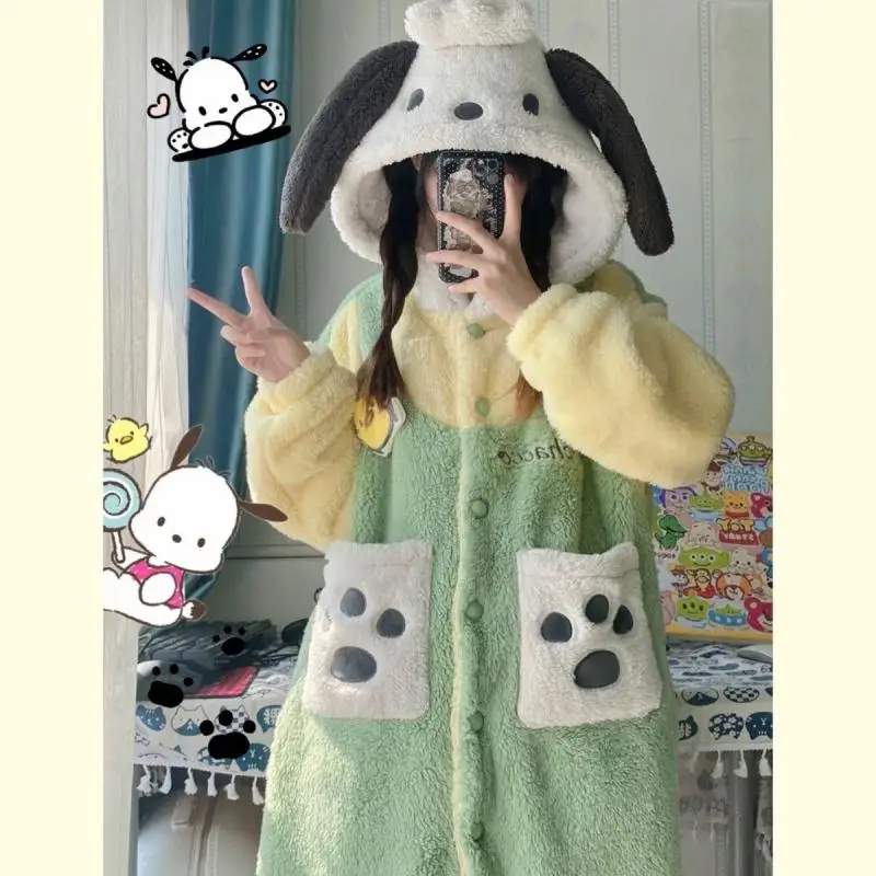 

Аниме Sanrio пижамы почтовые аксессуары милые мягкие плюшевые свободные утепленные Домашняя одежда Осень Зима теплые кавайные игрушки подаро...