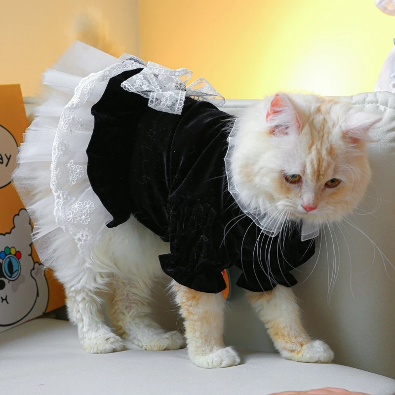 

Одежда для собак и кошек, костюм, черная одежда, одежда для домашних животных, наряд для девочек и маленьких собак