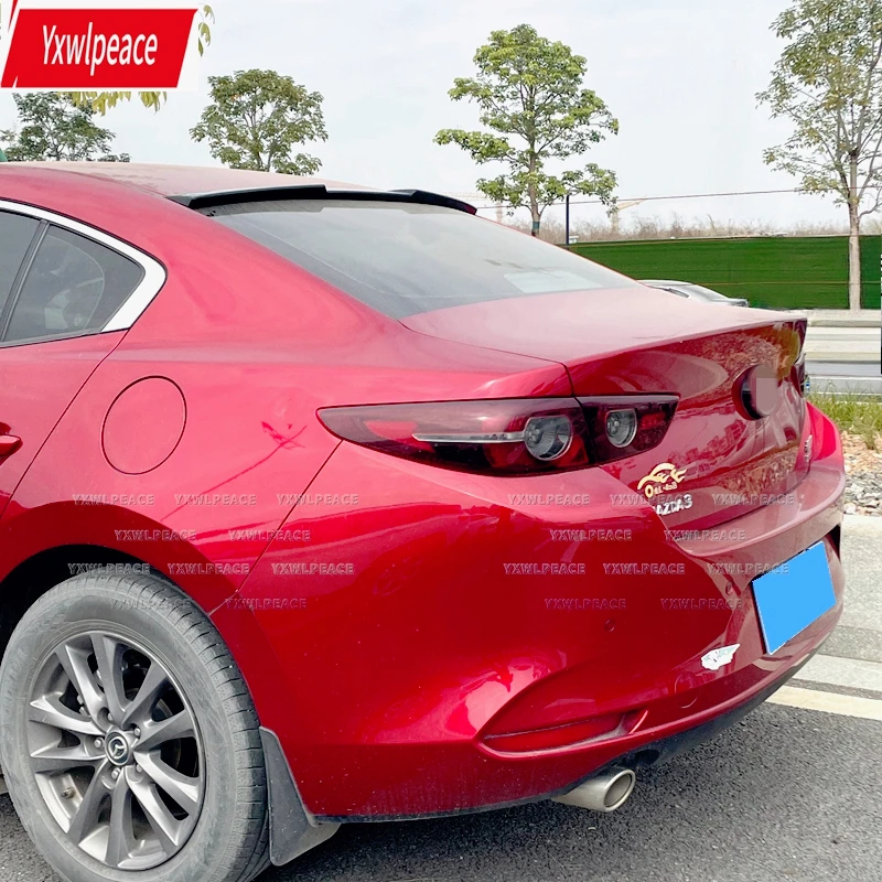 Для Mazda 3 Axela Sedan 202021 22 2023 ABS карбоновый вид/глянцевый черный спойлер на крышу