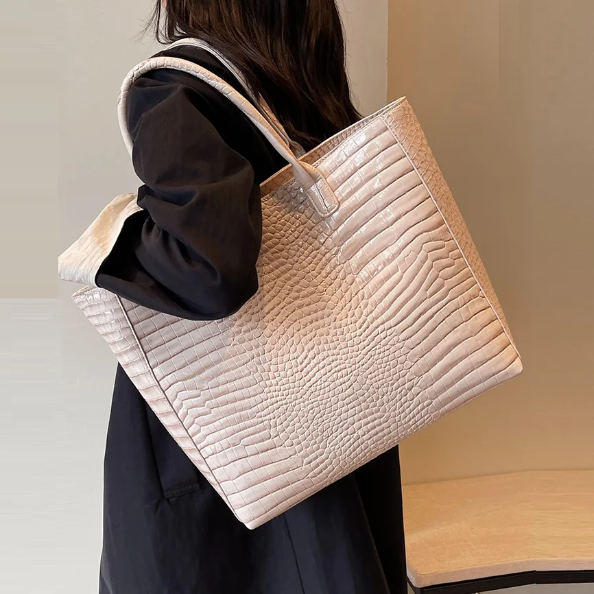 Модные большие сумки-тоуты из крокодиловой кожи роскошные дизайнерские женские