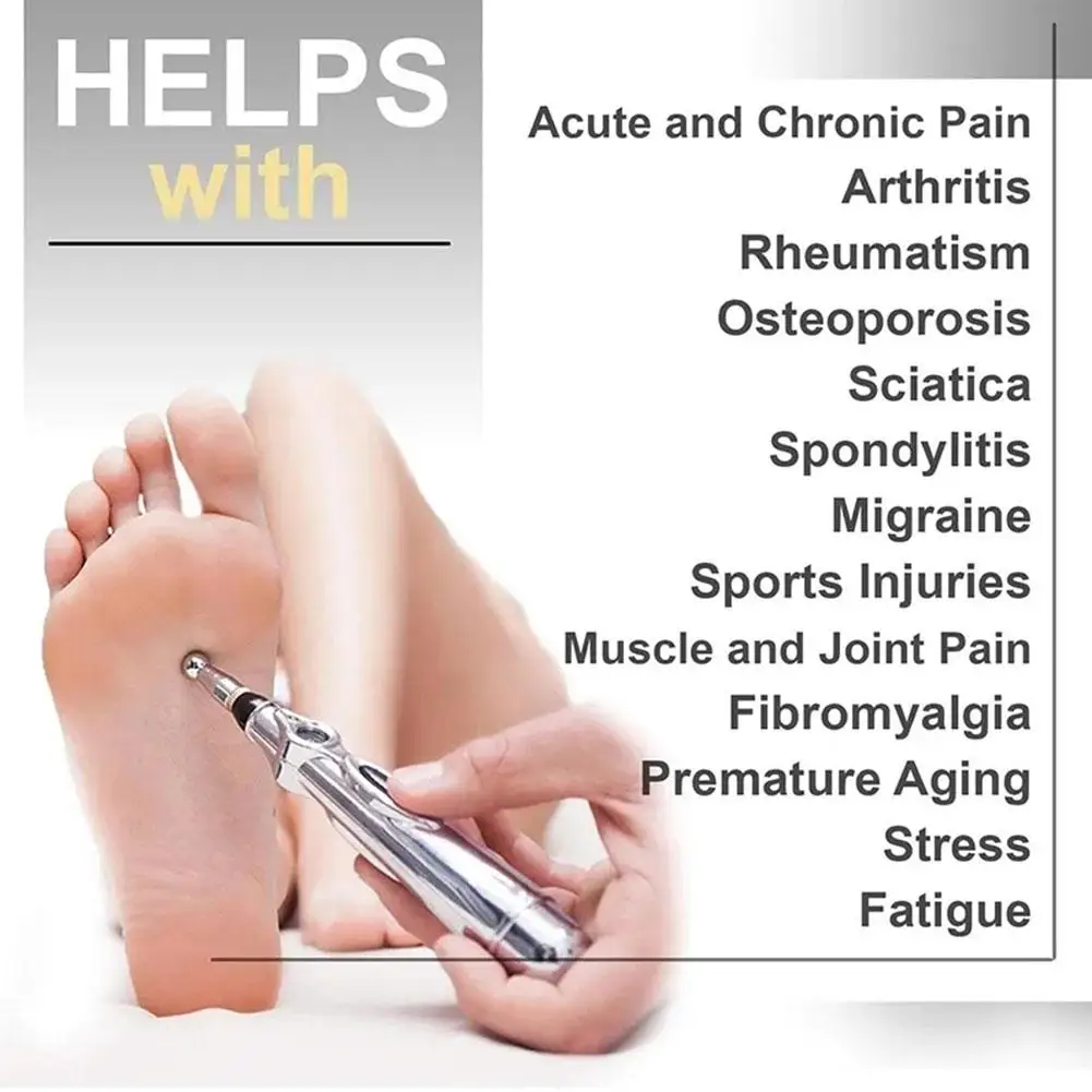 Электрическая акупунктурная Массажная ручка терапевтический массажер для