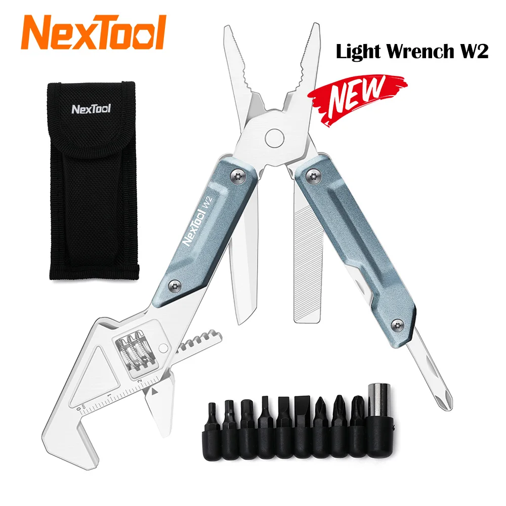 Фото NexTool легкий гаечный ключ W2 многофункциональный инструмент 8 в 1, плоскогубцы для складки, многофункциональный гаечный ключ, отвертка, ручной инструмент EDC для кемпинга на открытом воздухе №1