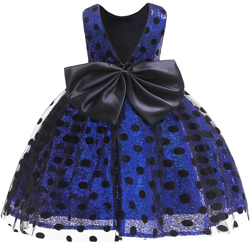 

Princess Flower Girl Sequin Dot Big Bow Dress Summer Tutu Wedding Birthday Party Kids Dresses For Girls Children's Costume dress