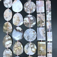 15 5strand natural pink sakura agates slice loose beadslarge size rectangleroundoval slab silce nugget bulk jewelry making