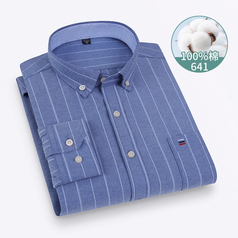 Новинка мужская клетчатая рубашка из чистого хлопка весна и осень модная