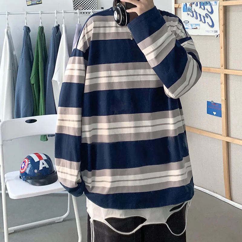 

Privathinker Korean Clothing Fashion Women Striped Tshirt Long Sleeve Harajuku Tees Streetwear Spring Tops Casual Female T-shirt