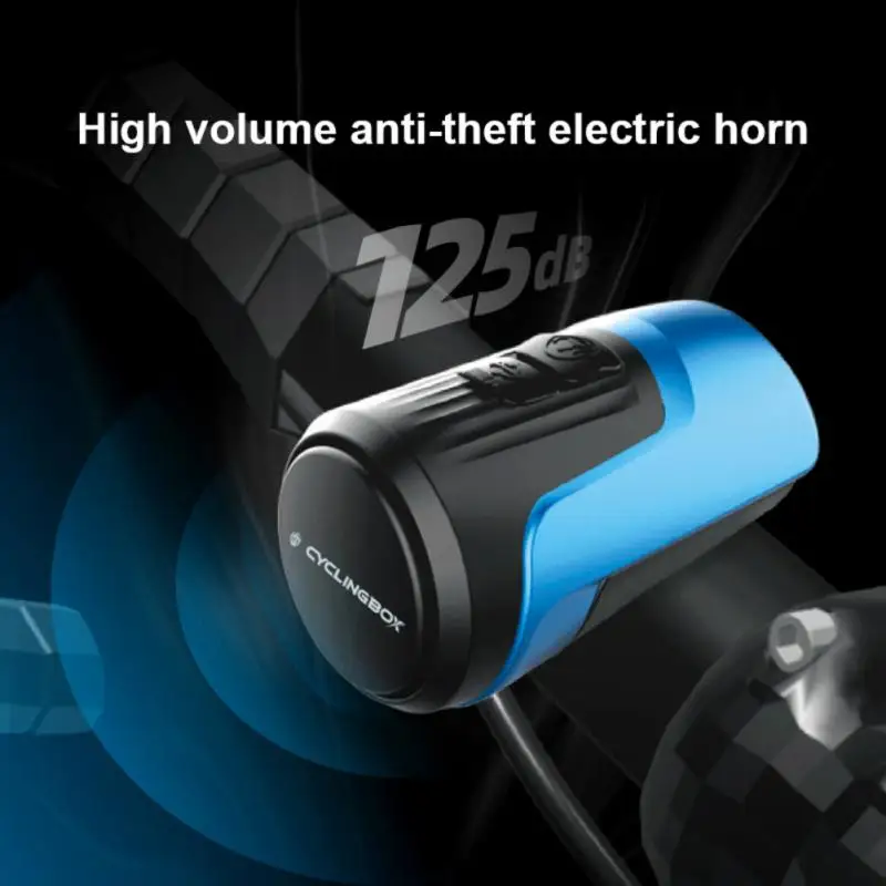 

Bike Handlebar Electric Horn 125db Anti Theft Alarm USB Charging High Decibel Bicycle Safety Warning Bell Cycling Accessories