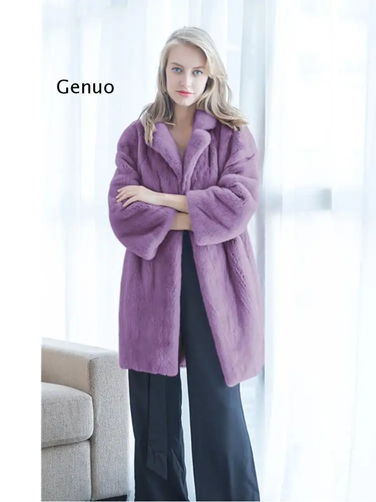 Зимняя женская куртка однобортное пальто из искусственного меха ягненка теплое