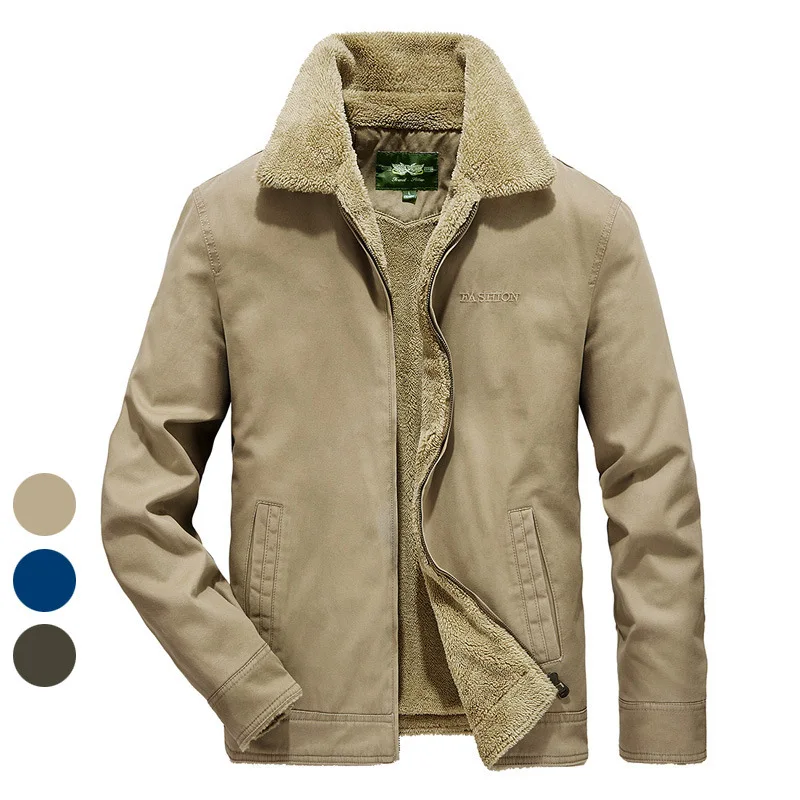 Men's Thick Trench Coat Men's Military Jacket 100% Cotton Winter Coat Street Clothes Wool Coat  Gram Coat Brand Clothing