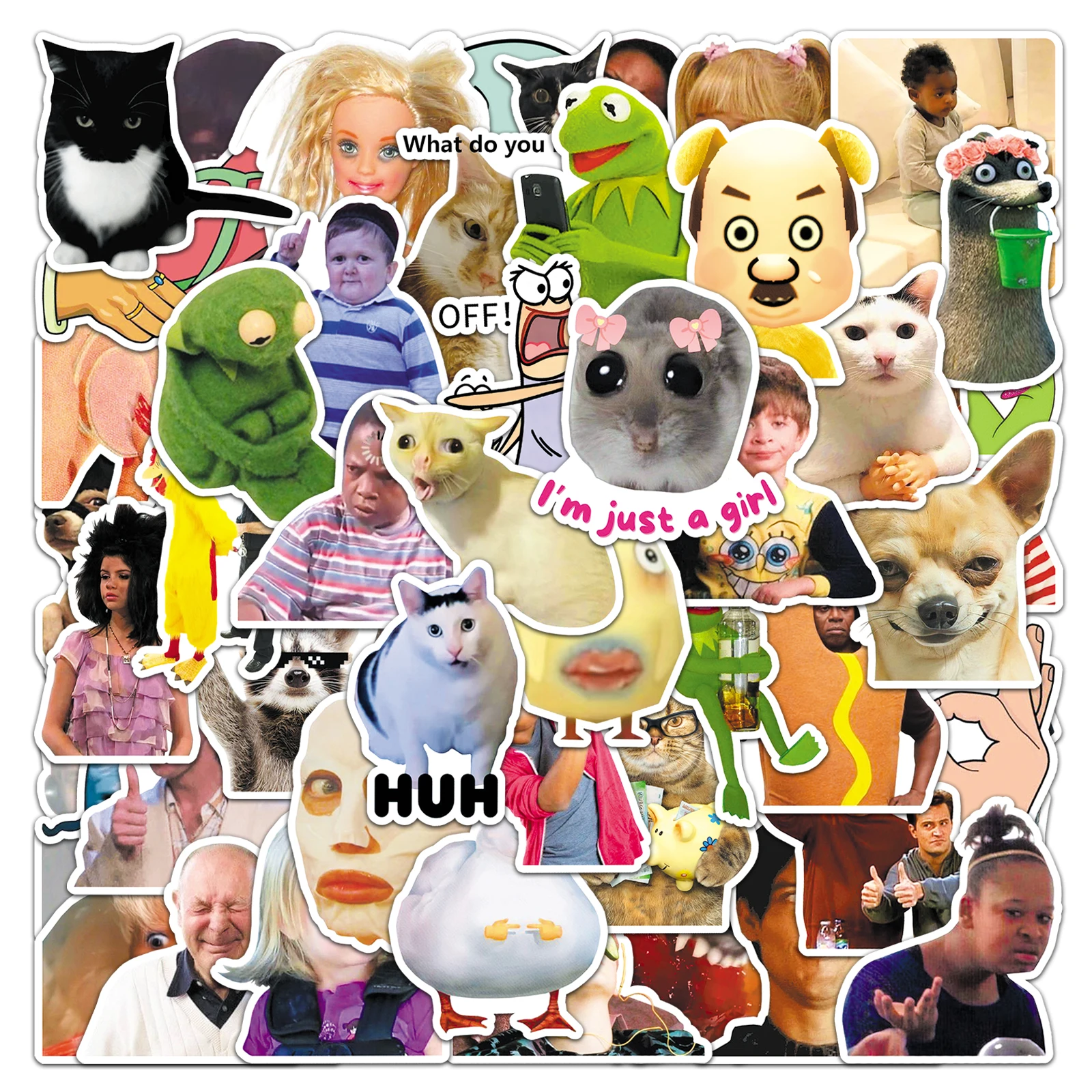 

50 шт. милые забавные горячие мем мультфильм милые водонепроницаемые наклейки скейтбординг ретро домашняя наклейка наклейка