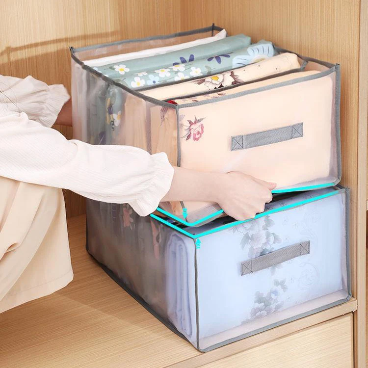 

Layered Clothes Storage Case With Handles Closet Drawer Mesh Separation Box Pants Drawer Socks Underwears Bras Organizer Bags