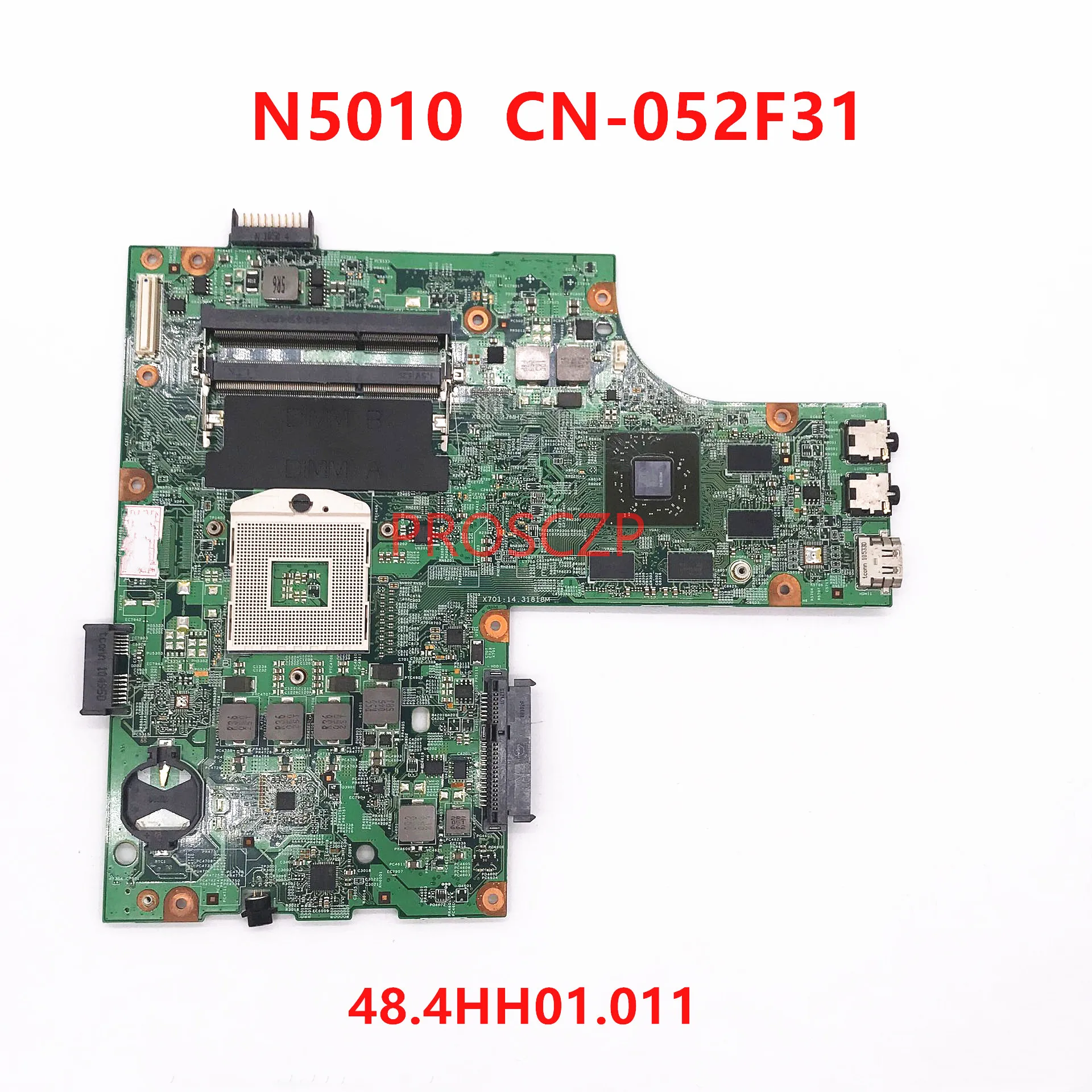 High Quality For DELL N5010 Laptop Motherboard CN-052F31 052F31 52F31 48.4HH01.011 Motherboard HM57 HD5650 1GB DDR3 100% Tested