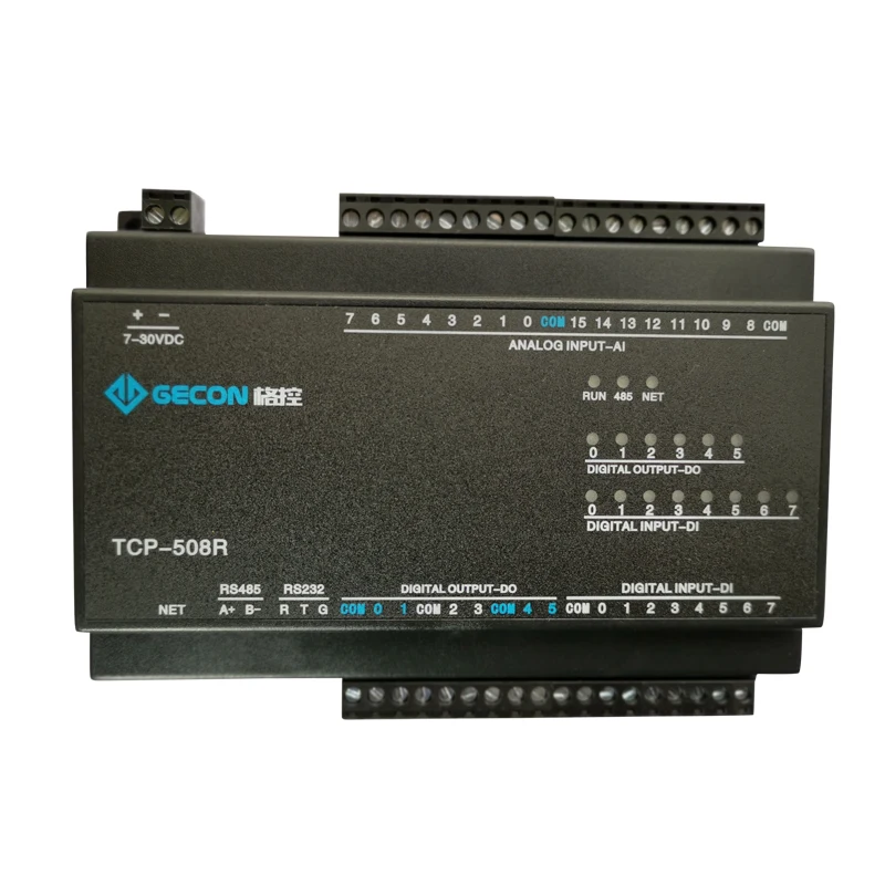 

Модуль Ethernet ModbusTCP, 16 аналоговых входов, 8 цифровых входов, 6-канальный релейный выход