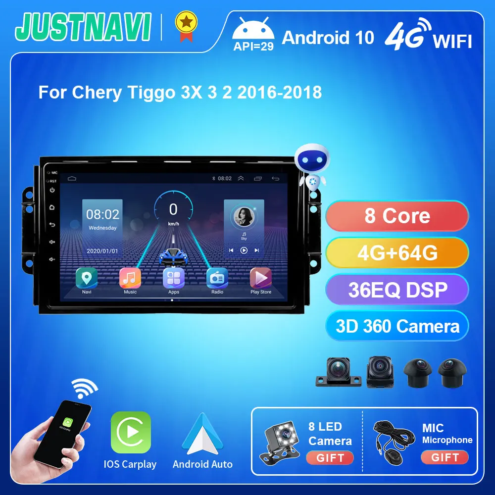 

Автомагнитола QT5 для Chery Tiggo 3X 3 2 2016-2018, Android, GPS-навигация, 4G, Wi-Fi, мультимедийный видеоплеер для Carplay, автостерео, без DVD