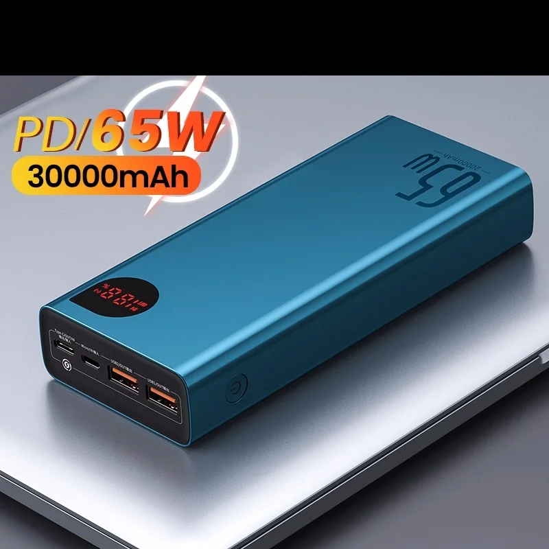 

PD 65W Power Bank 30000mAh QC4.0 Portable Charging External Battery Charger PowerBank For IPhone Xiaomi Macbook PoverBank