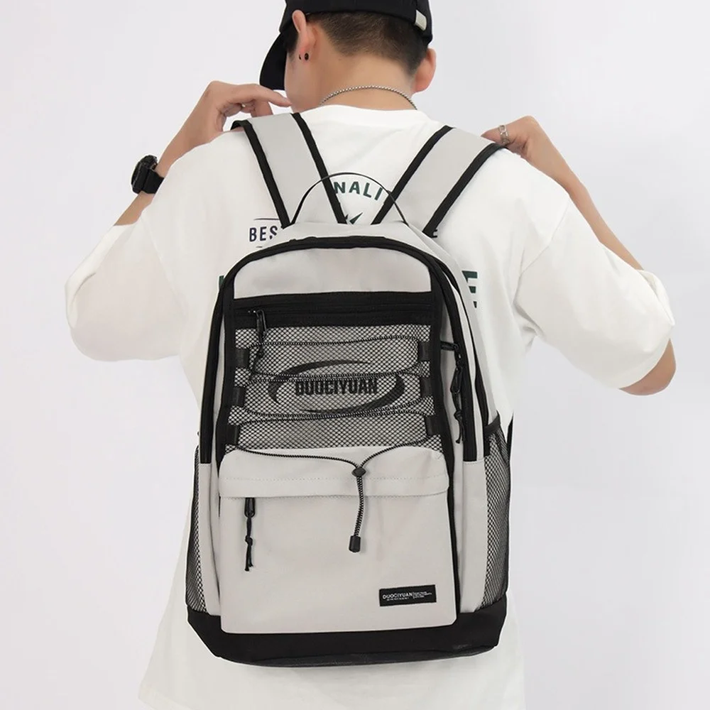 

Vintage Backpack Street Snap Personality Mesh Large-capacity Bag Female Students