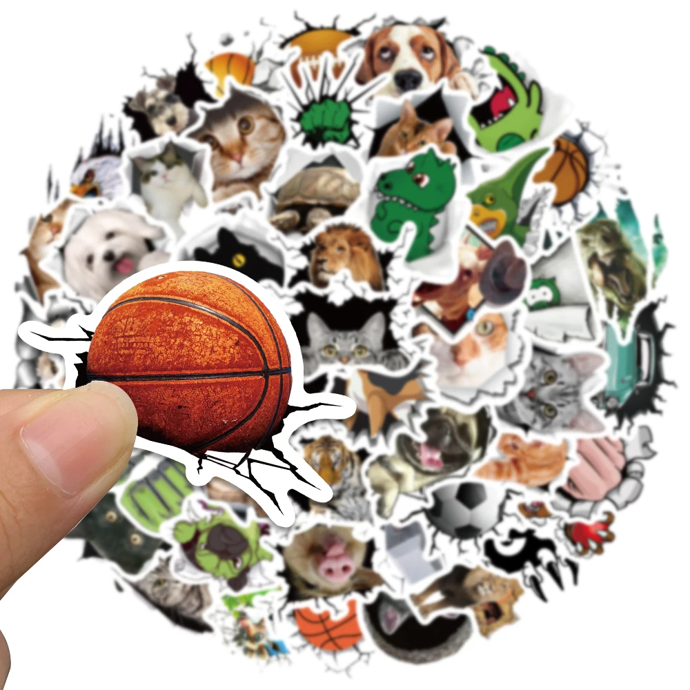 10/50 шт. 3D-наклейки в виде кошки |