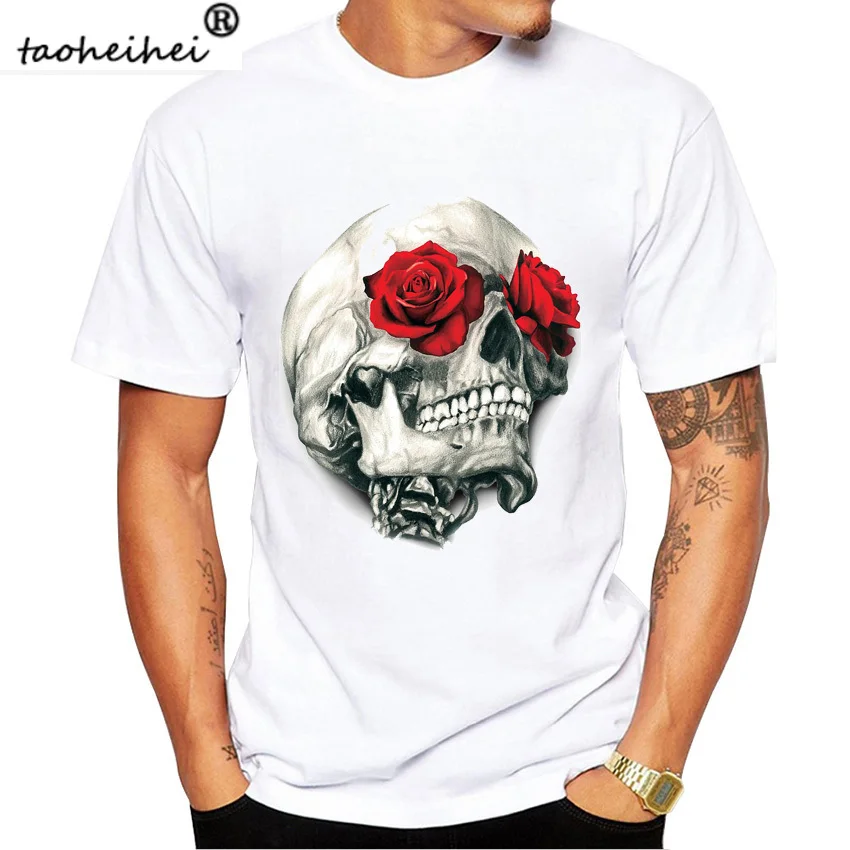 Футболка мужская Винтажная с принтом черепа забавная модная тенниска в стиле
