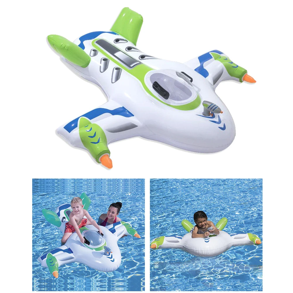 

Portable Airplane Inflatable Water Jet Swimming Rings Kids Floating Air Bed Beach Lounger Summer Water Toy Supplies