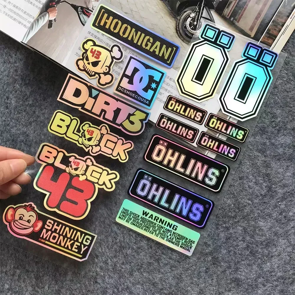NO.L093 OHLINS мото наклейки аксессуары лазерная радужная подвеска украшение