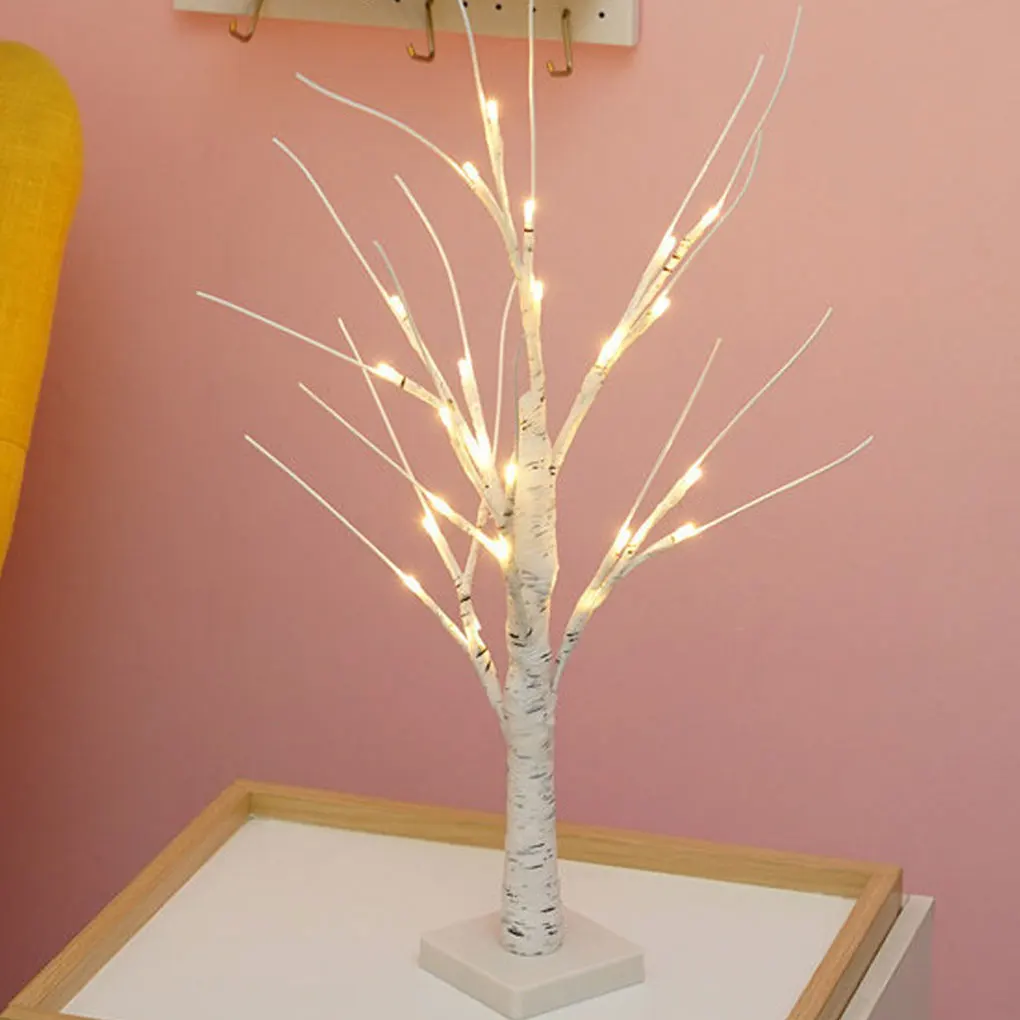 

24 LED Birch Tree Light 60cm Glowing Simulation Home Decoration USB Battery Lamp Wedding Party Christmas Ornament