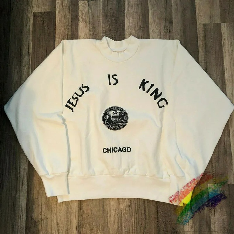 

Kanye West Jesus Is King Chicago Crewneck Sweatshirts Men Women Hoodie