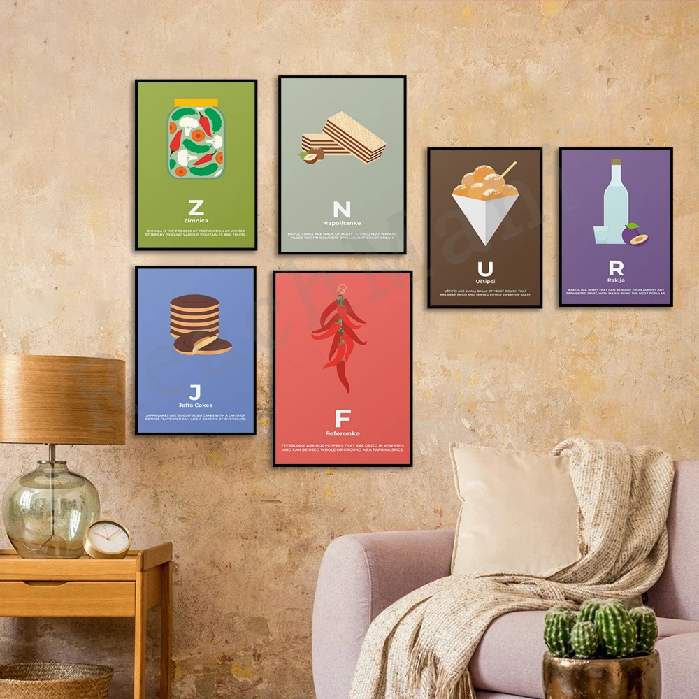 Балканский Алфавит АБС-плакат-Сербия Босния Хорватия декоративный холст печать