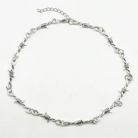 fashion trend small iron thorn hip hop gothic punk style silver color thorn jewelry men and women necklace