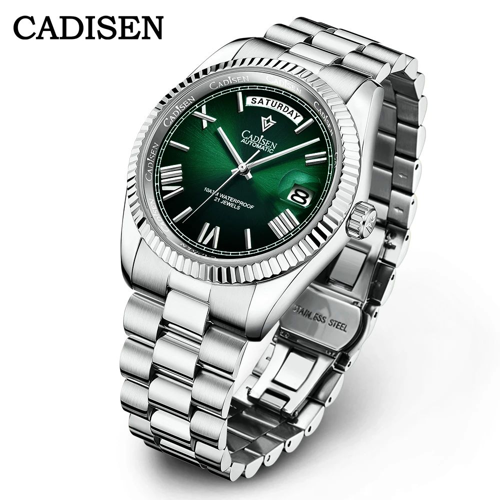 

CADISEN C8185 Men`s Watch MIYOTA8285 Movt Automatic Mechanical Watches Men 10ATM Date Sapphire Glass Clock Men relogio masculino