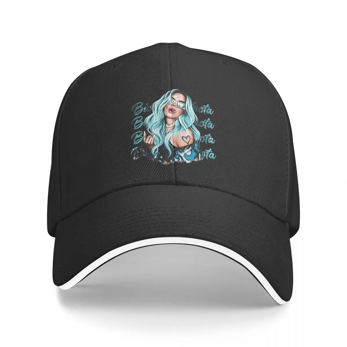 Karol G With Blue Hair Bichota Baseball Caps Vintage Sandwich Hats for Men Women Polyester Headwear Running Golf