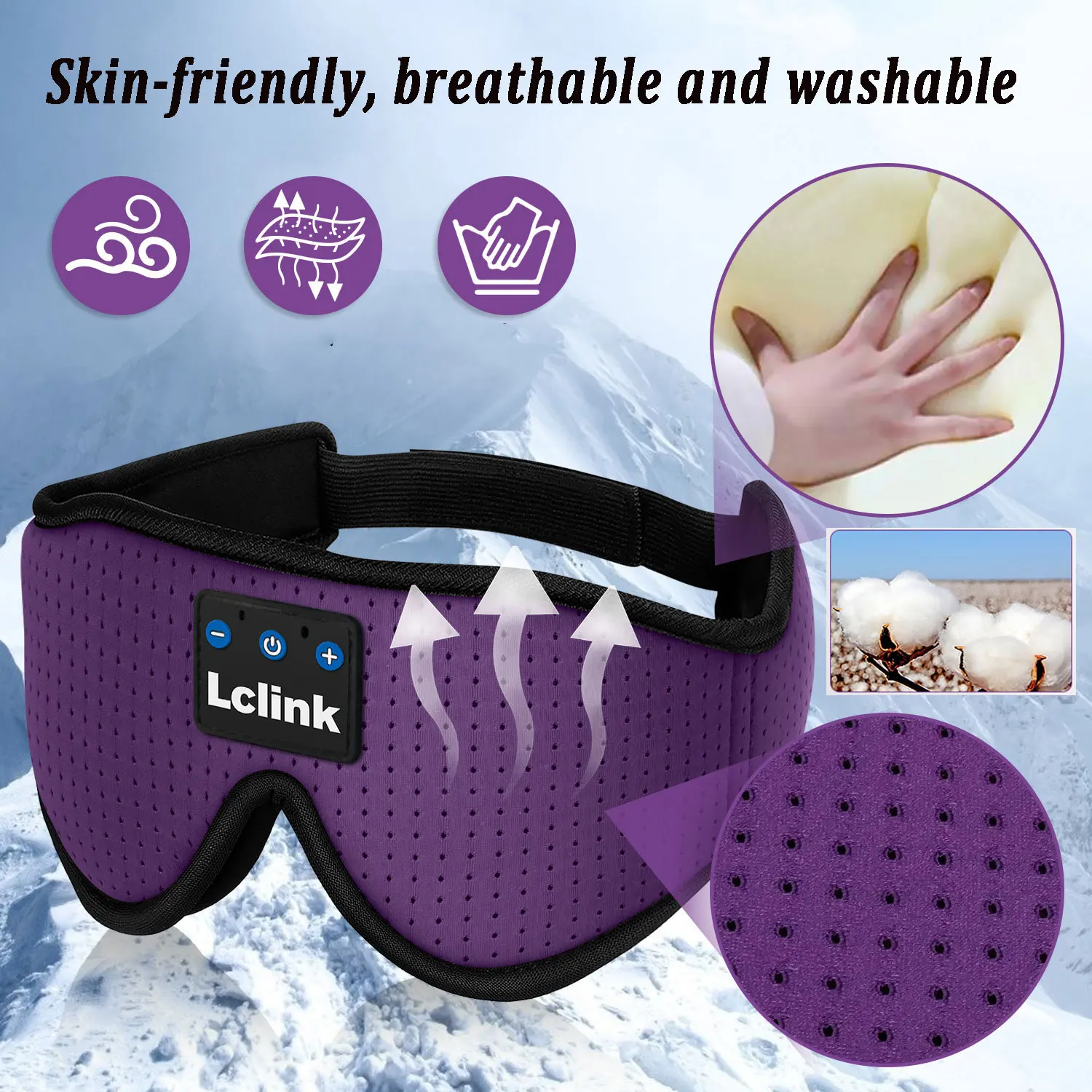 new 3d wireless music headphone sleep breathable smart eye mask bluetooth headset call with mic for ios android mac dropshipping free global shipping