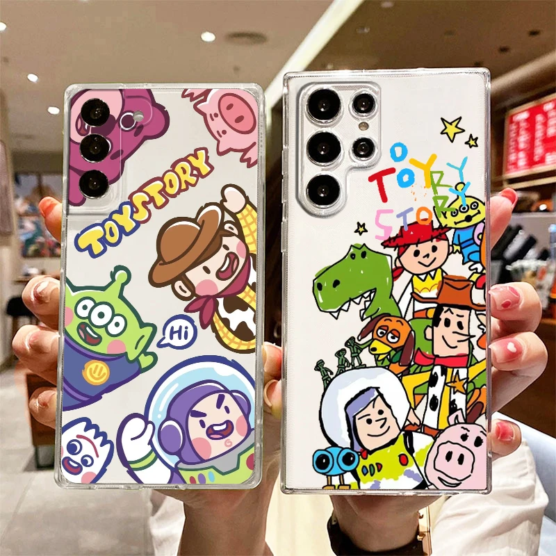 

Disney Toy Story Cute Transparent Phone Case For Samsung S23 S22 S21 S20 FE Ultra Pro Lite S10 S10E S9 S8 Plus 5G
